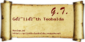 Góliáth Teobalda névjegykártya